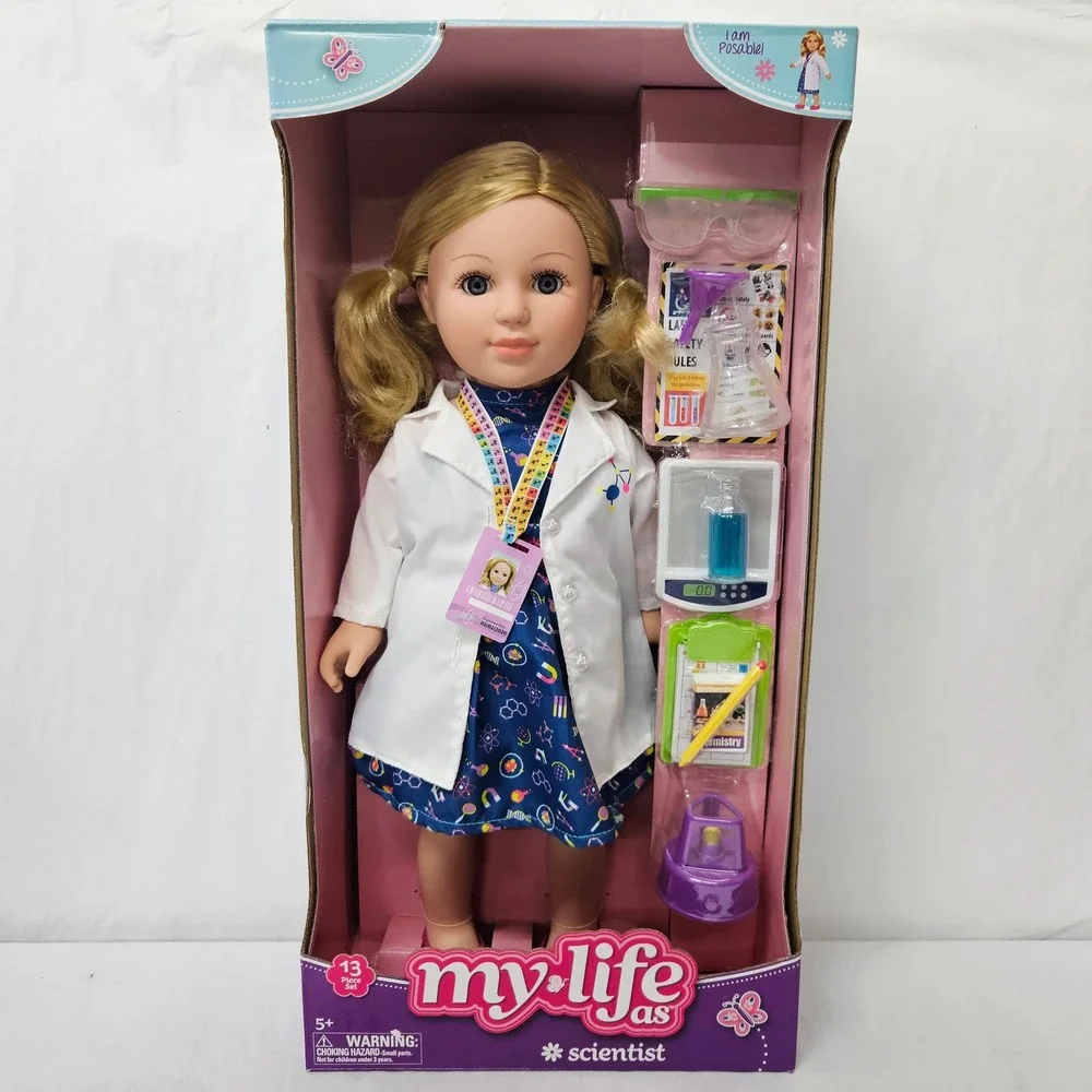 My Life As Scientist Doll 18 Inch Posable Blonde Hair 13 Piece Play Set 19224